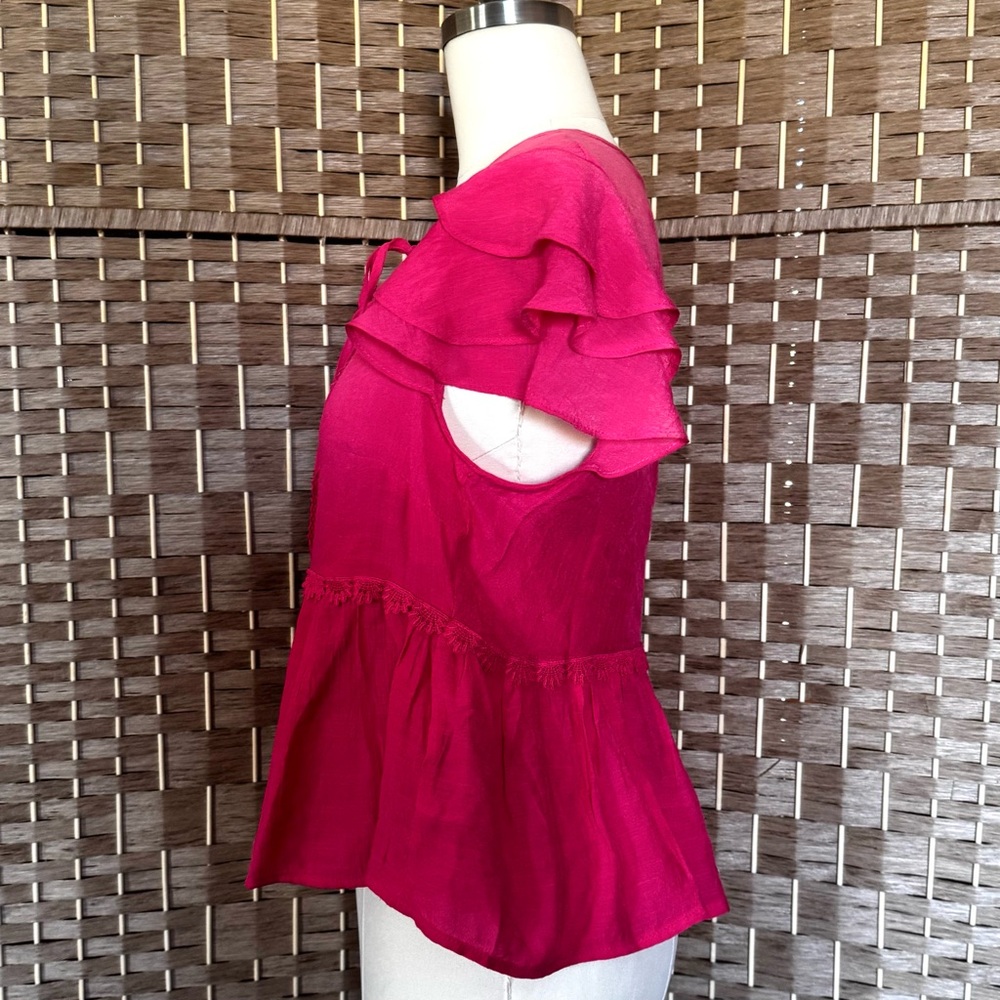 NWOT salmon pink Nanette Lepore blouse S - Picture 7 of 11
